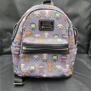 Loungefly Marvel Character Print Backpack MISSING ZIPPER PULLS